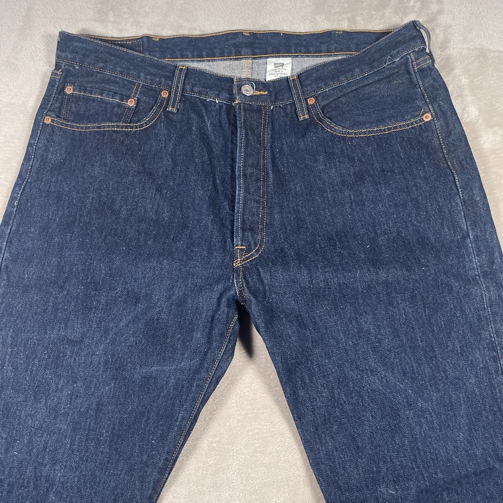 VTG Y2K Levis‎ 501 Jeans Mens 38x32 Blue Straight Button Fly Medium Wash Denim